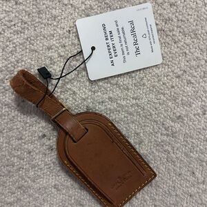 Louis Vuitton Tan Leather Luggage Tag